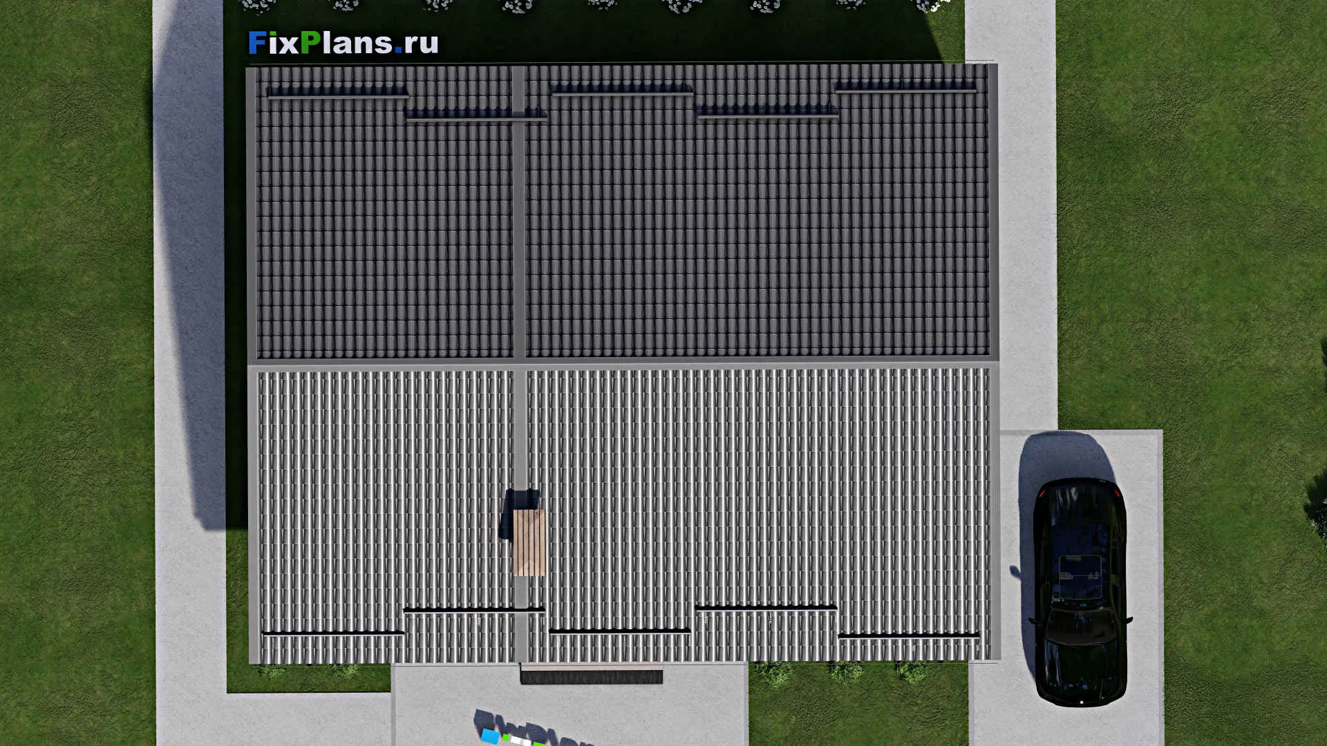 F-4346 - Проект одноэтажного дома 12 на 15, площадью 130 м² с 3 спальнями