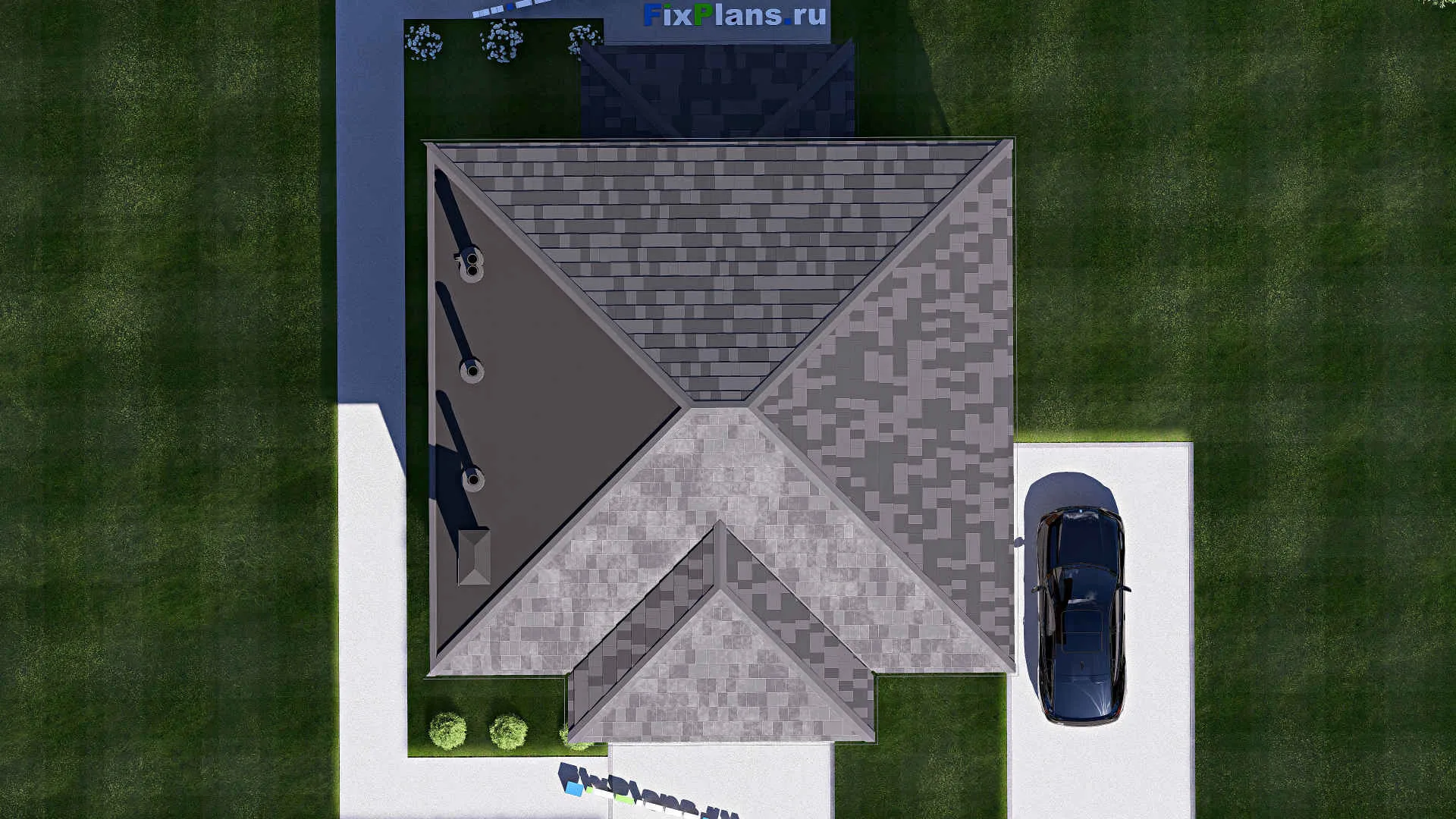 F-19529 - Проект двухэтажного дома 12 на 15, площадью 200 м² с террасой и 3 спальнями