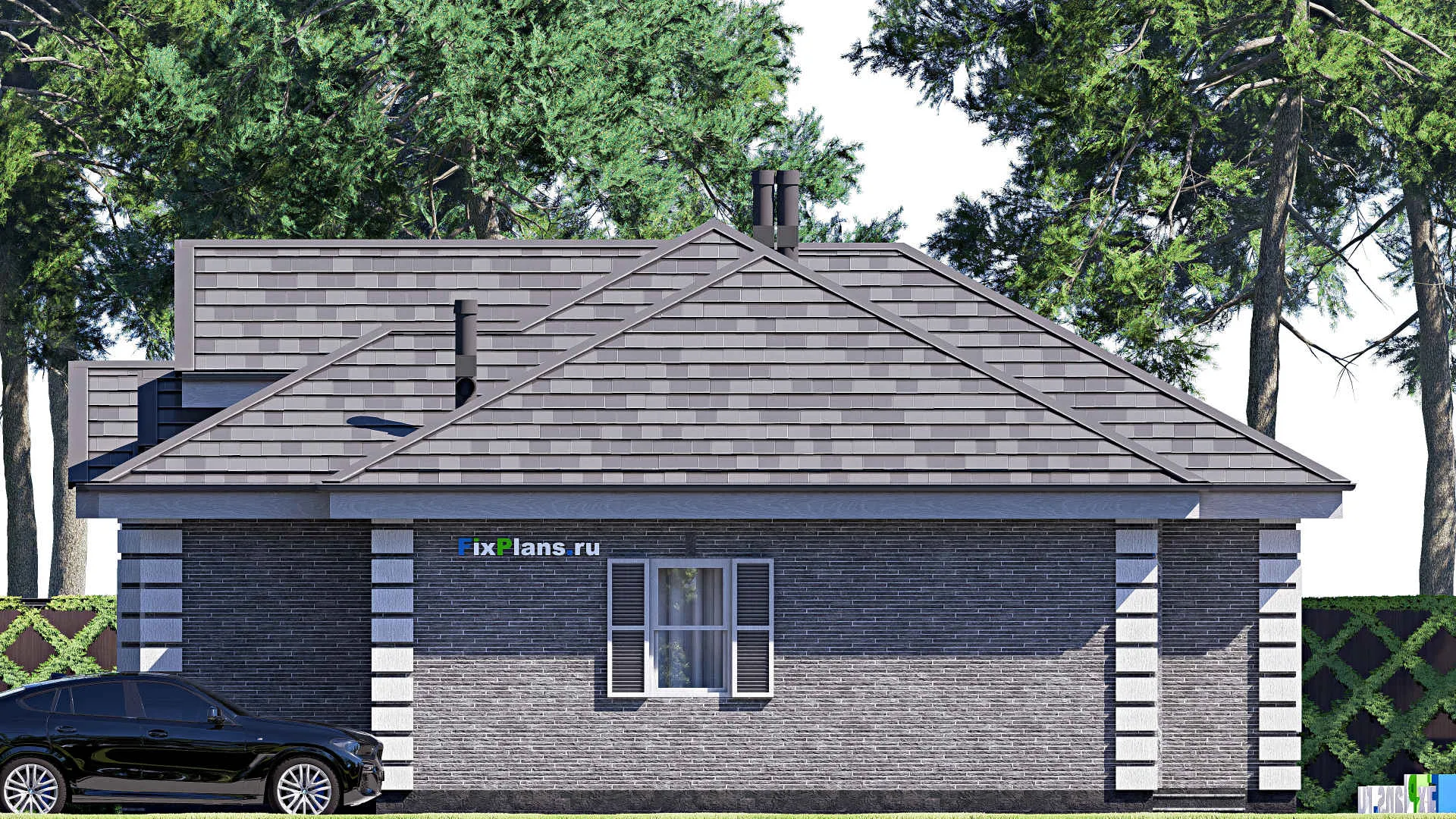 F-20420 - Проект одноэтажного дома 13 на 16, площадью 140 м² с террасой и 3 спальнями