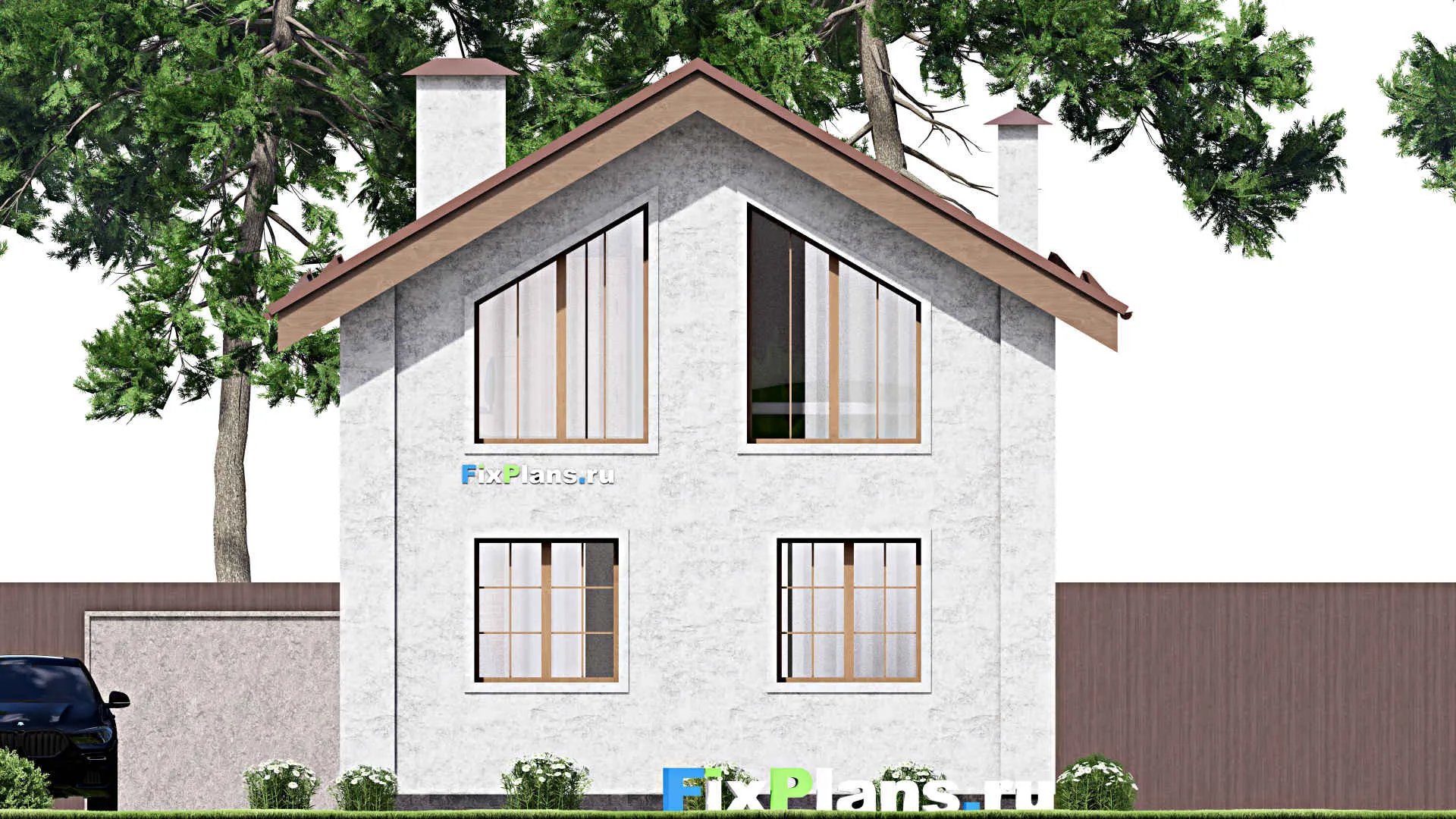 F-15272 - Проект дома с мансардой 8 на 11, площадью 90 м² с 3 спальнями