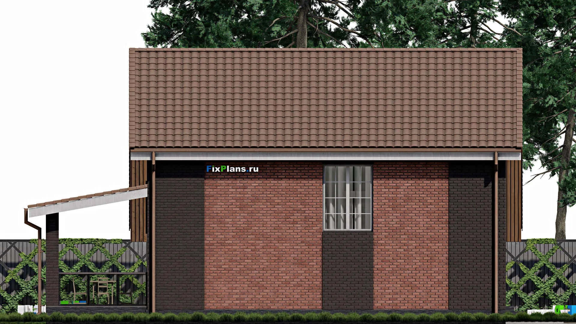 F-0323 - Проект дома с мансардой 11 на 14, площадью 180 м² с террасой, балконом, гаражом на 1 машину и 4 спальнями