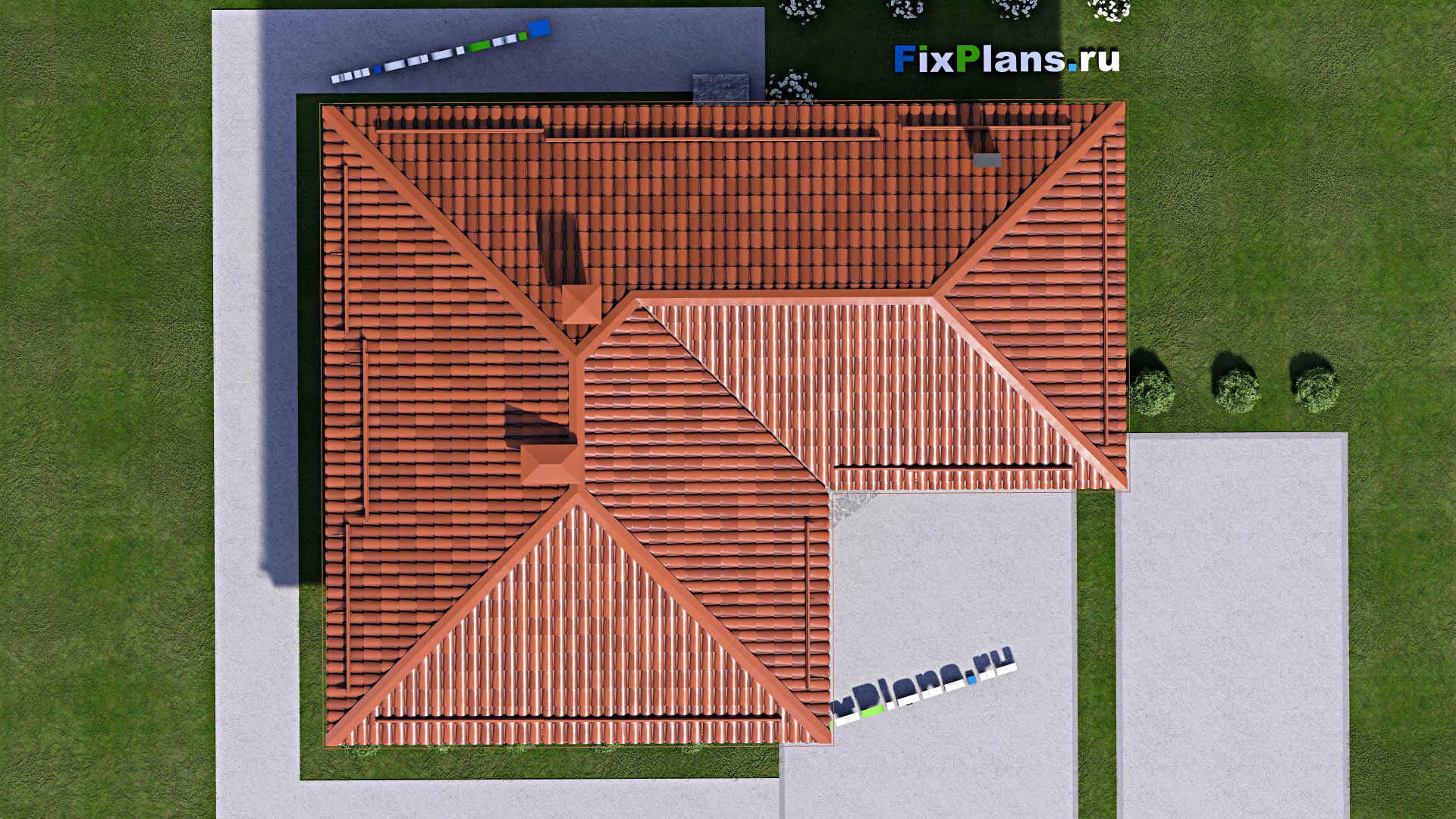 F-14993 - Проект бани 11 на 13, площадью 90 м² с комнатой отдыха, терассой и санузлом