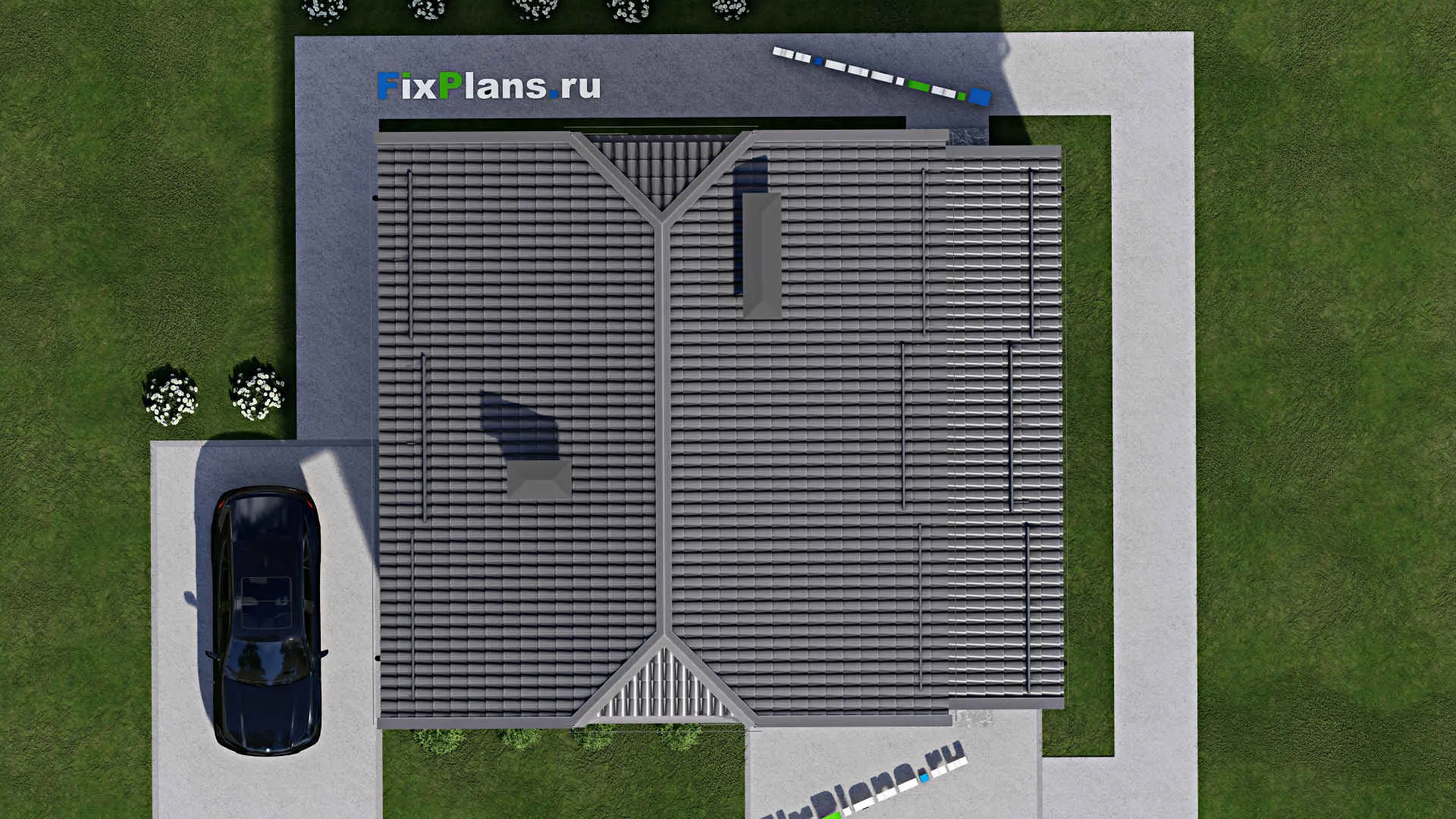 F-6587 - Проект дома с мансардой 10 на 12, площадью 130 м² с террасой и 2 спальнями