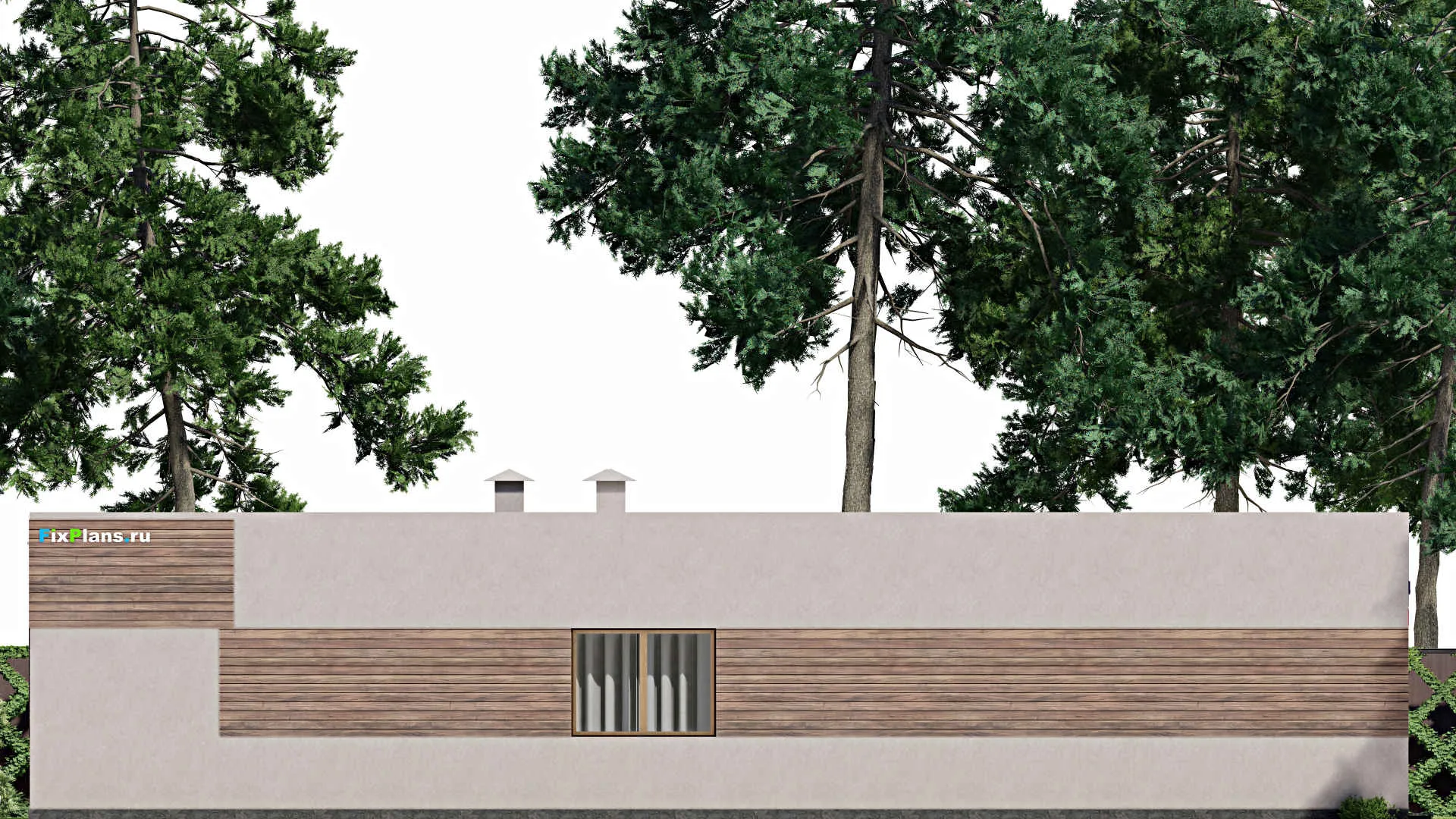 F-3842 - Проект одноэтажного дома 19 на 20, площадью 260 м² с террасой и 3 спальнями
