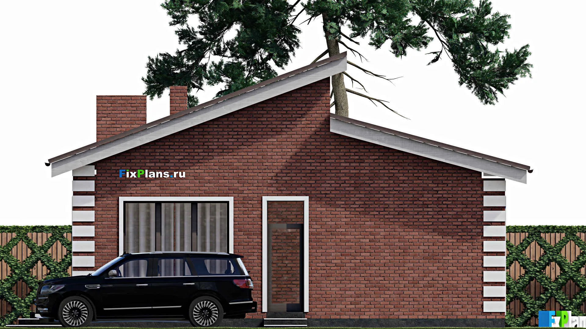 F-1115 - Проект одноэтажного дома 10 на 12, площадью 100 м² с 3 спальнями