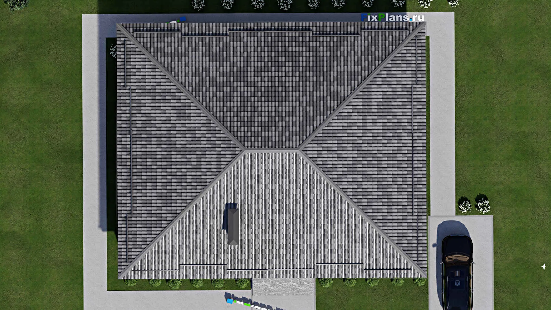 F-9305 - Проект одноэтажного дома 16 на 19, площадью 240 м² с 4 спальнями