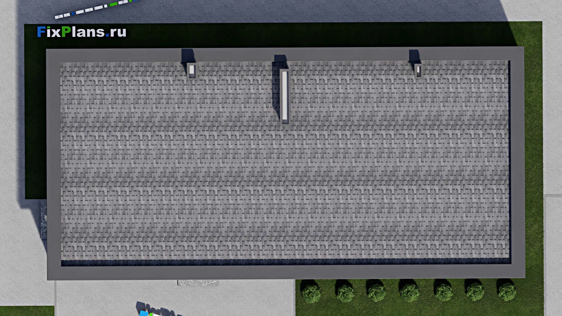 F-8864 - Проект одноэтажного дома 10 на 22, площадью 180 м² с террасой и 3 спальнями