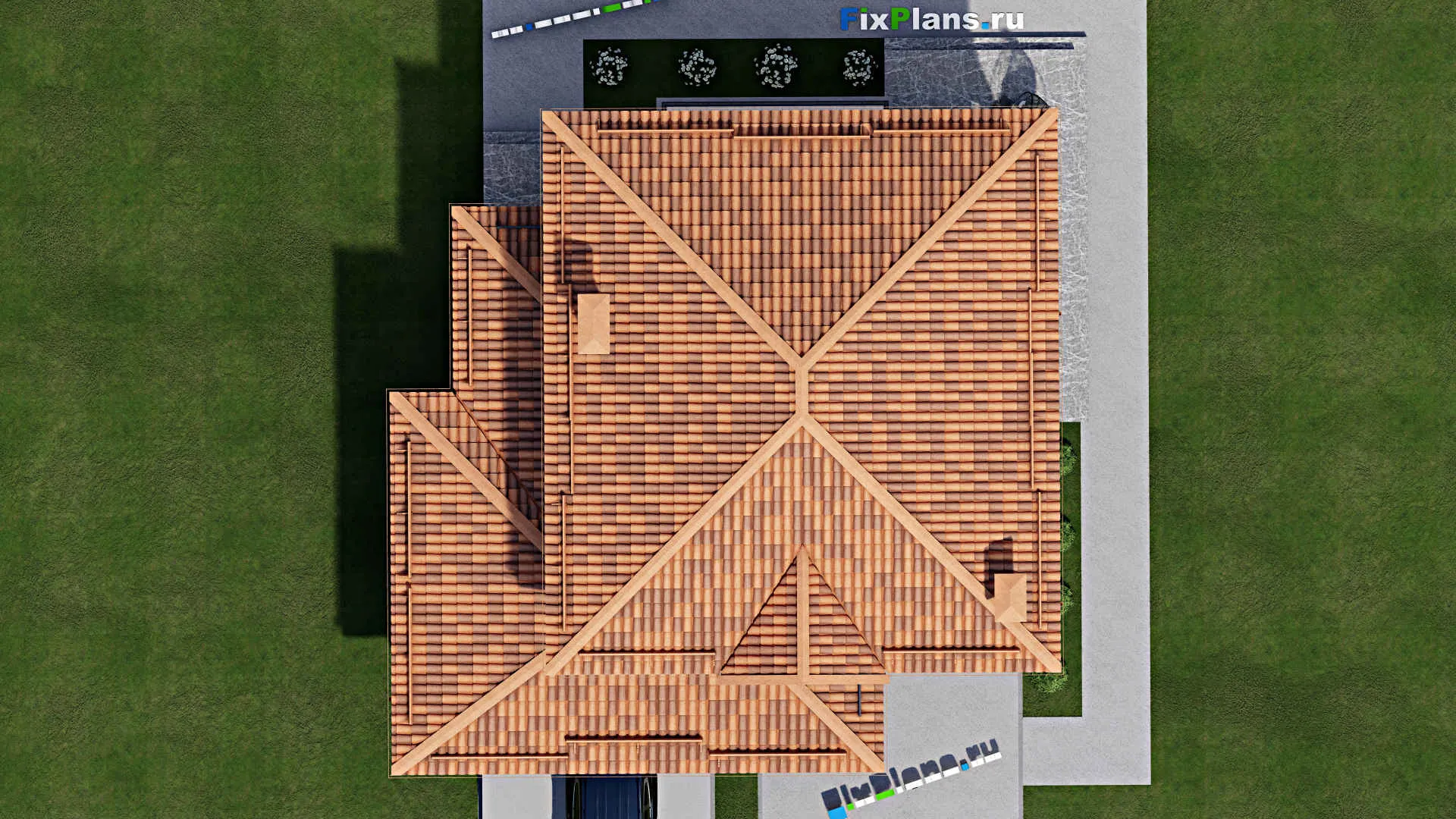 F-10484 - Проект двухэтажного дома 14 на 15, площадью 220 м² с 4 спальнями