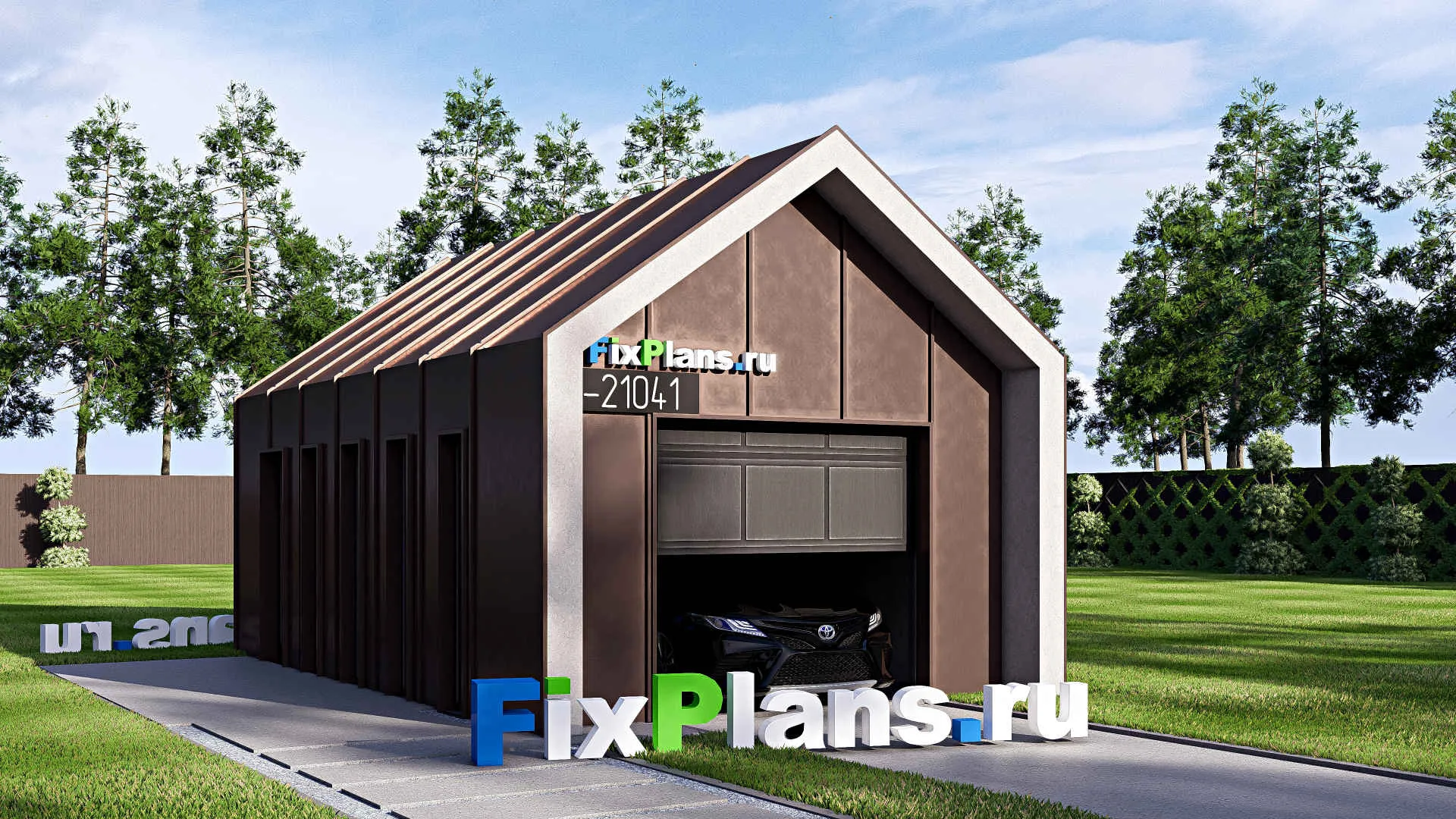 F-21041 - Проект гаража 5 на 8, площадью 30 м² на 1 машиноместо