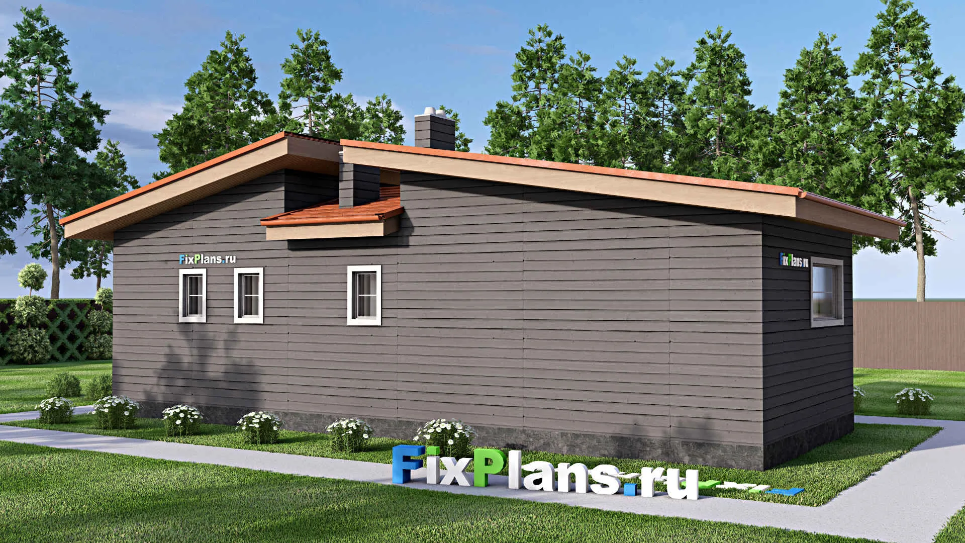 F-14840 - Проект бани 8 на 14, площадью 70 м² с 2 санузлами