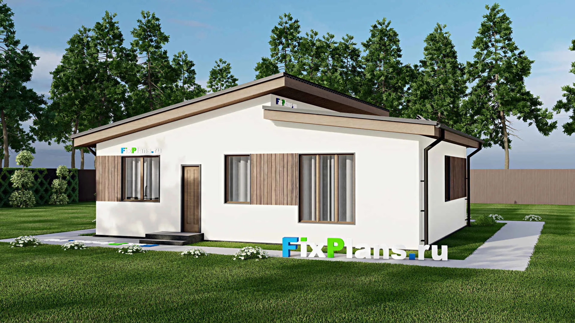 F-4778 - Проект одноэтажного дома 9 на 11, площадью 100 м² с 2 спальнями