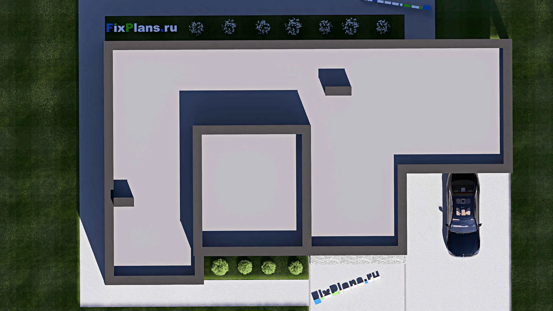 F-18836 - Проект одноэтажного дома 14 на 24, площадью 230 м² с 3 спальнями