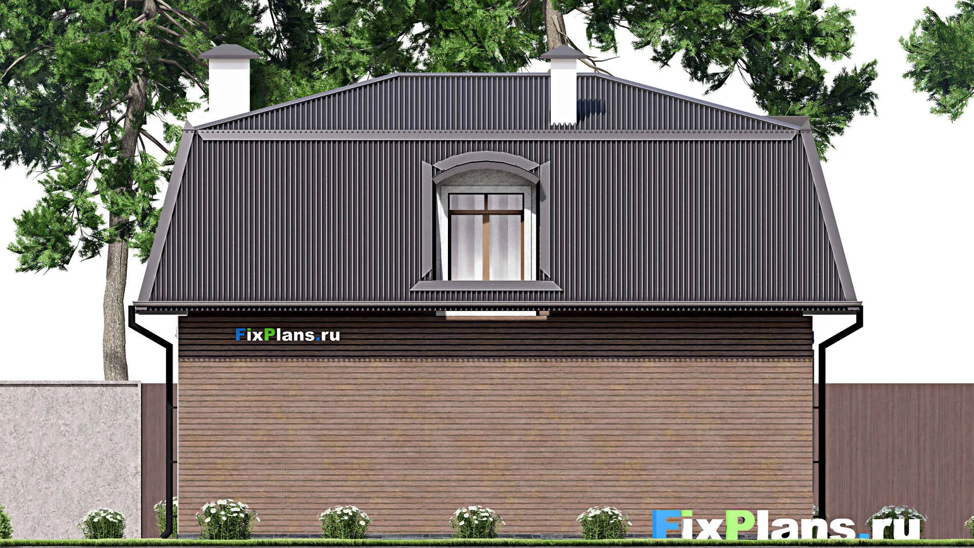 F-13454 - Проект дома с мансардой 8 на 9, площадью 90 м² с 2 спальнями