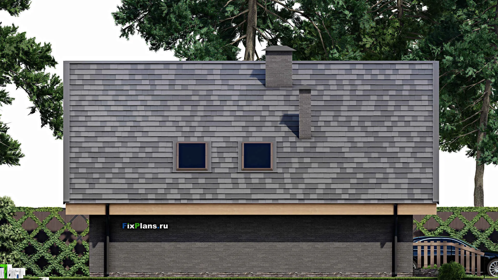 F-11429 - Проект бани 13 на 15, площадью 140 м² с терассой и санузлом