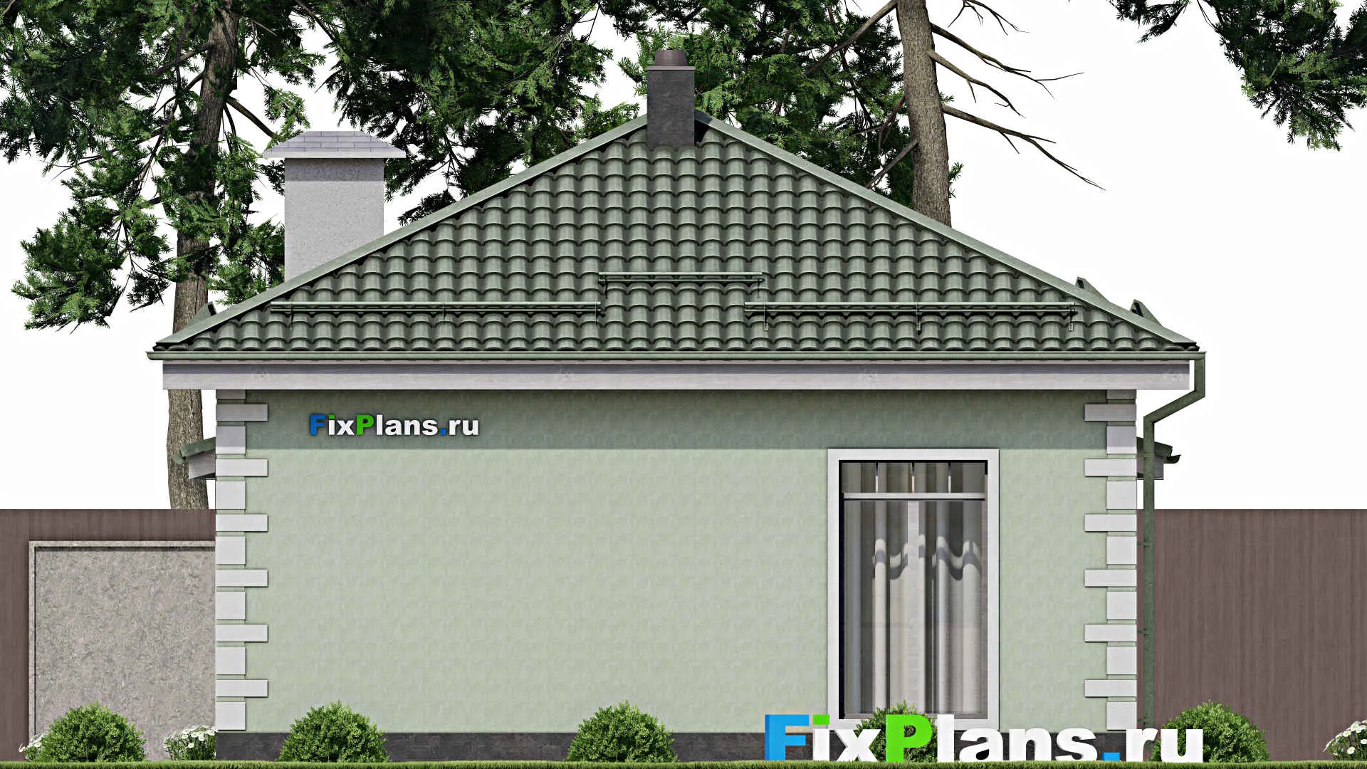 F-2690 - Проект одноэтажного дома 9 на 9, площадью 70 м² с 2 спальнями