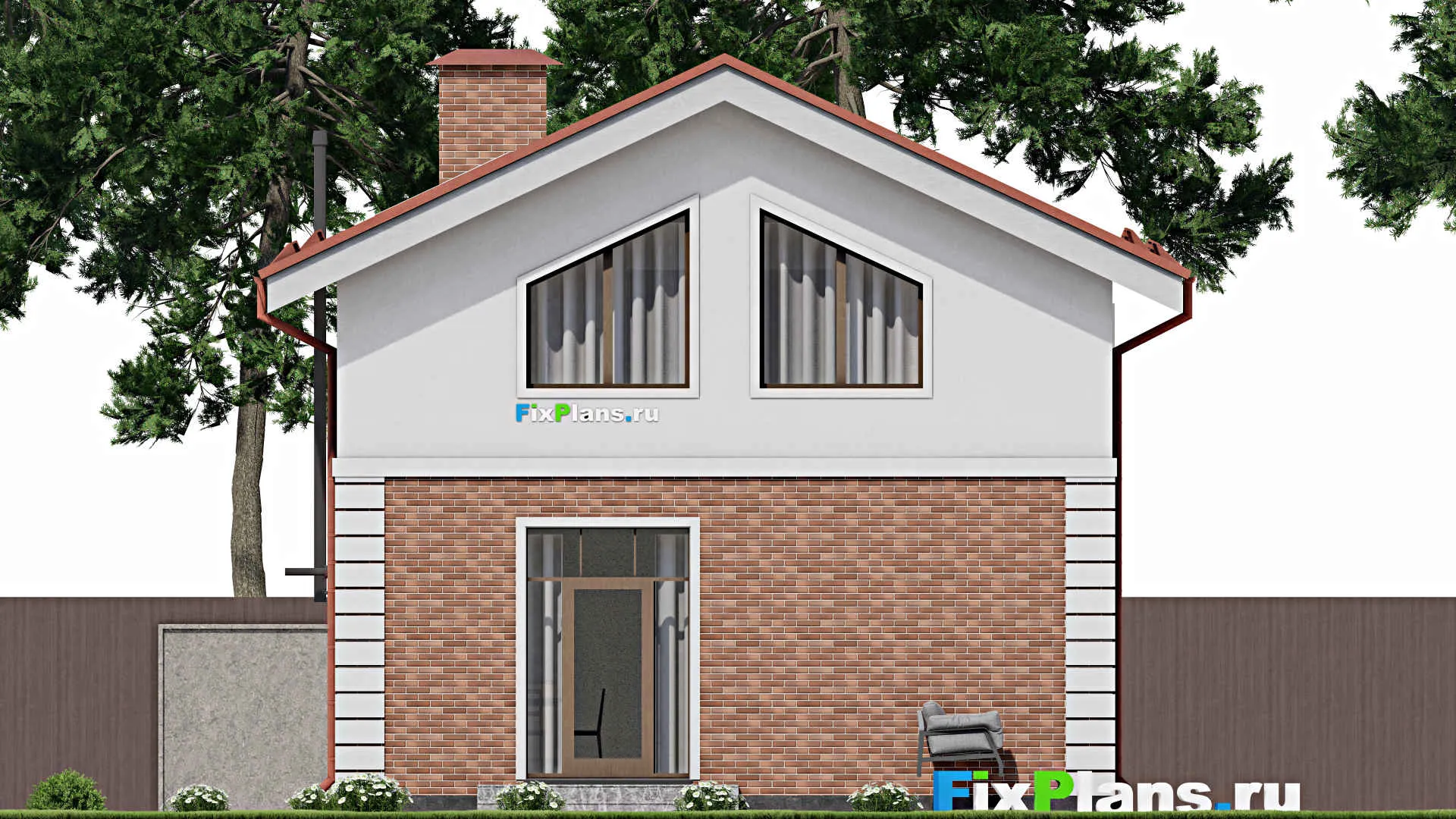 F-9710 - Проект дома с мансардой 9 на 15, площадью 160 м² с 3 спальнями