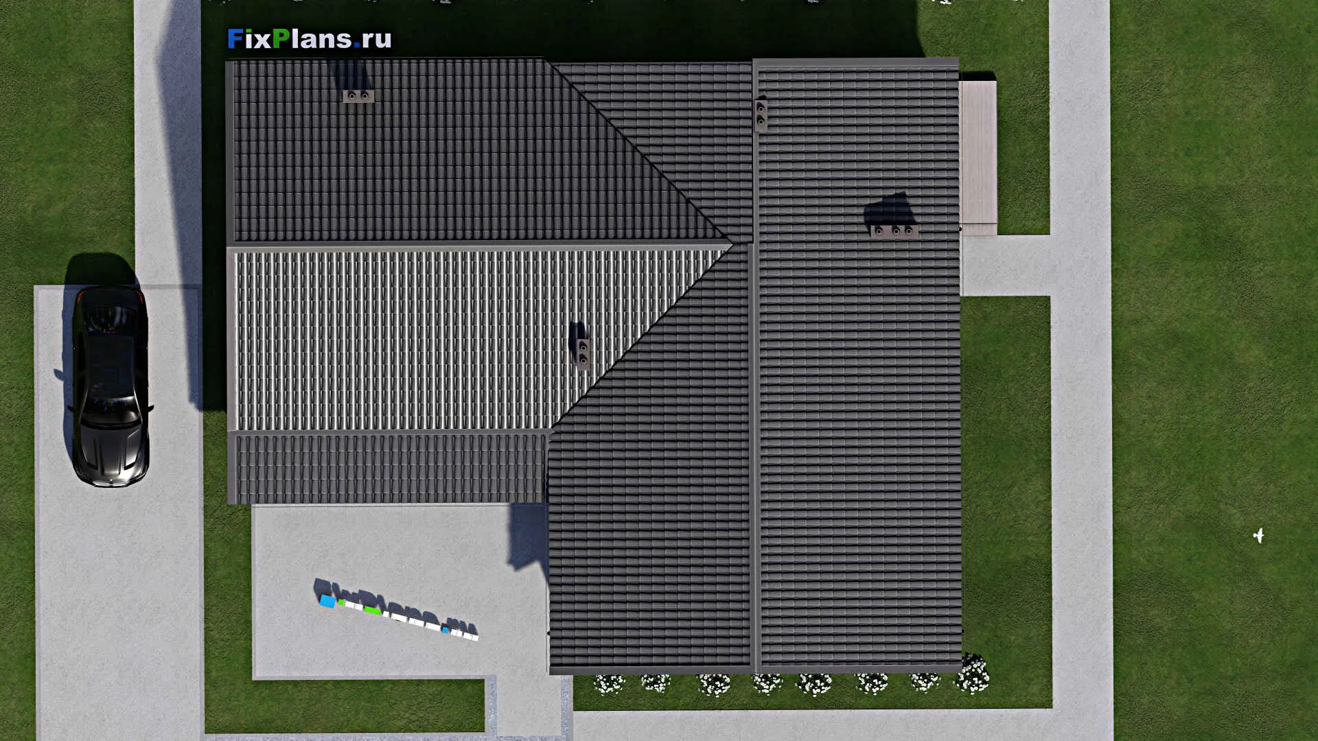 F-5066 - Проект одноэтажного дома 14 на 17, площадью 180 м² с баней и 3 спальнями