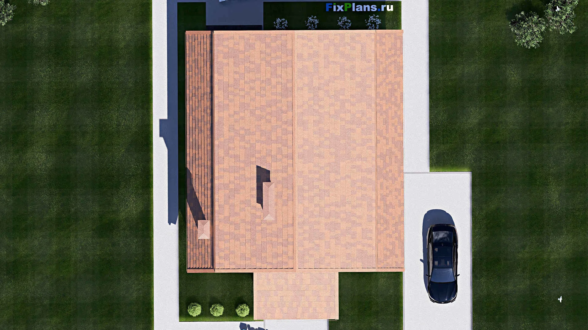 F-20249 - Проект дома с мансардой 12 на 17, площадью 290 м² с террасой, балконом, цокольным этажом и 6 спальнями