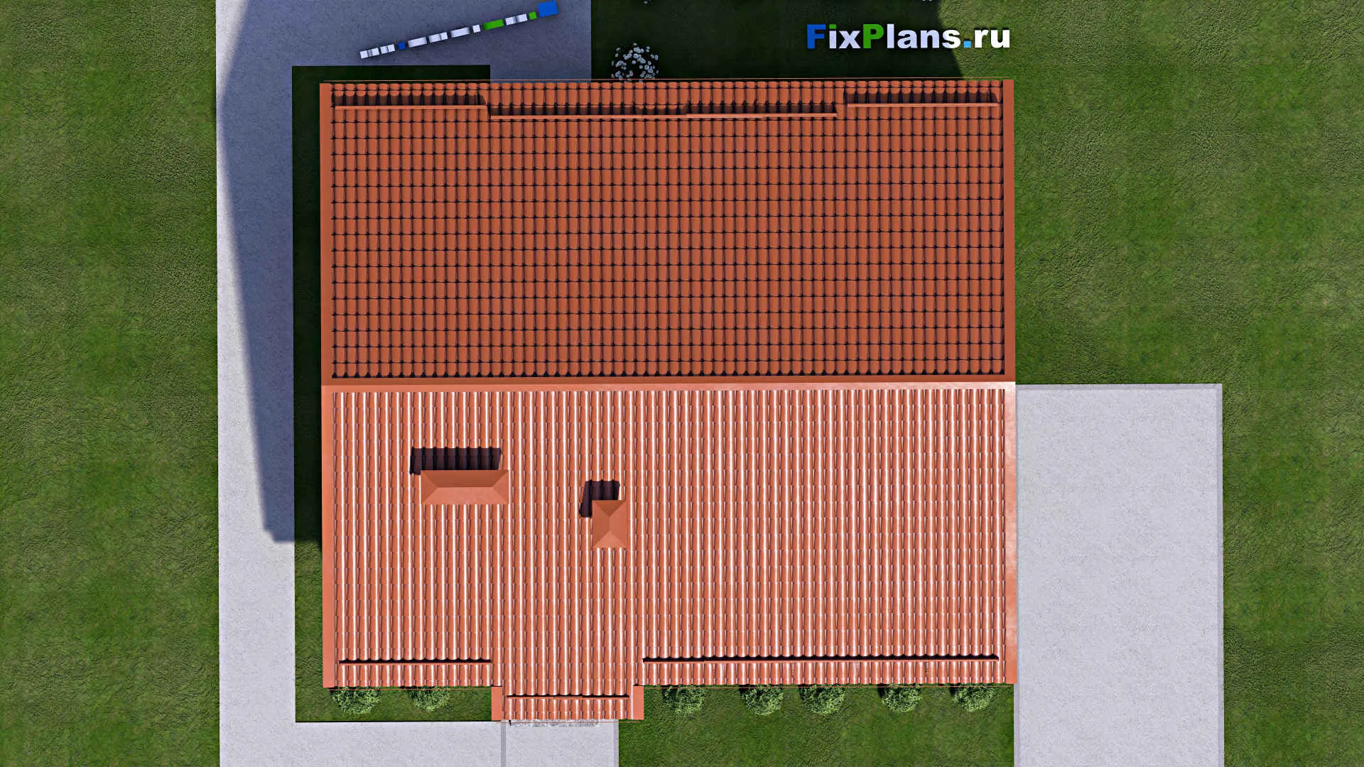 F-13445 - Проект одноэтажного дома 12 на 13, площадью 100 м² с 3 спальнями